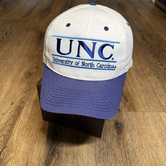 North Carolina‎ Tar Heels Snapback Hat The Game Split Bar Logo 90s Vintage Cap - Picture 2 of 8